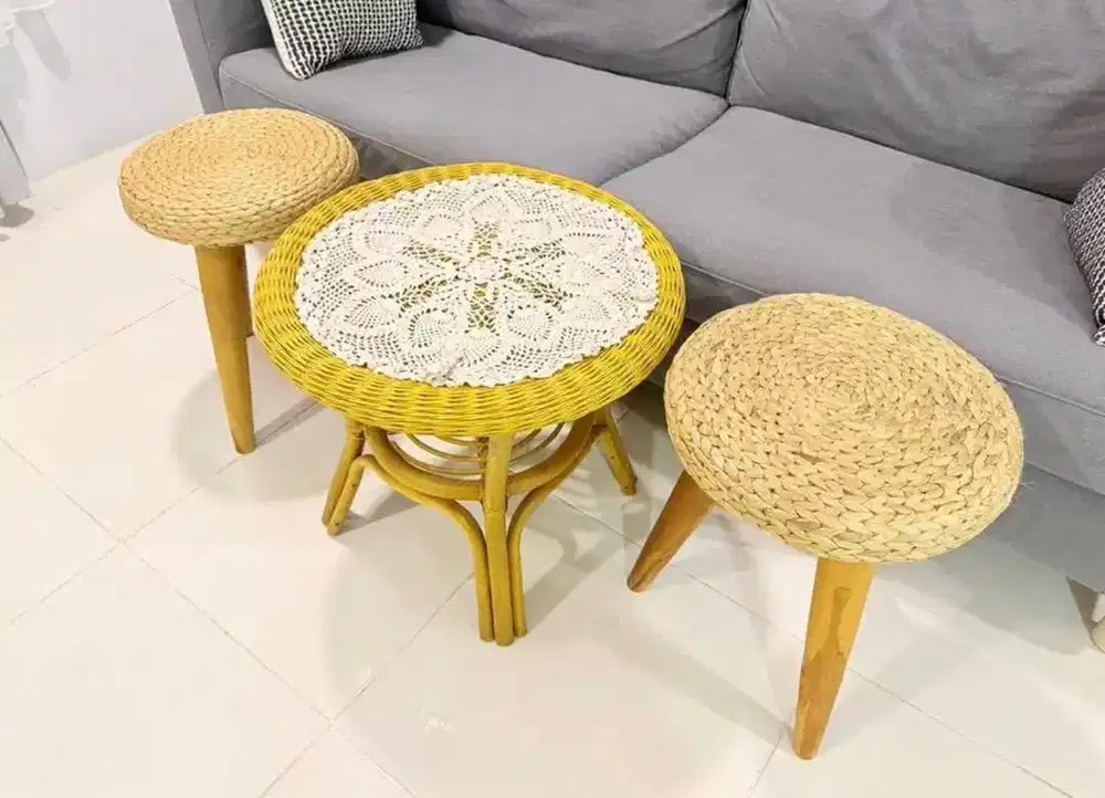 Meja kursi rotan(paket)