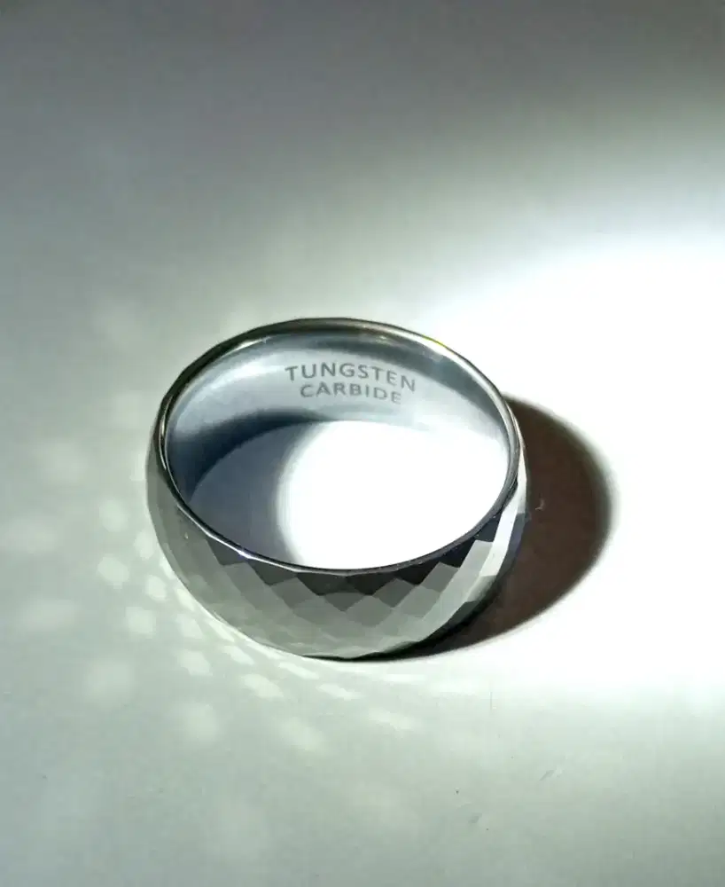Cincin Pria Tungsten Carbide Original Asli