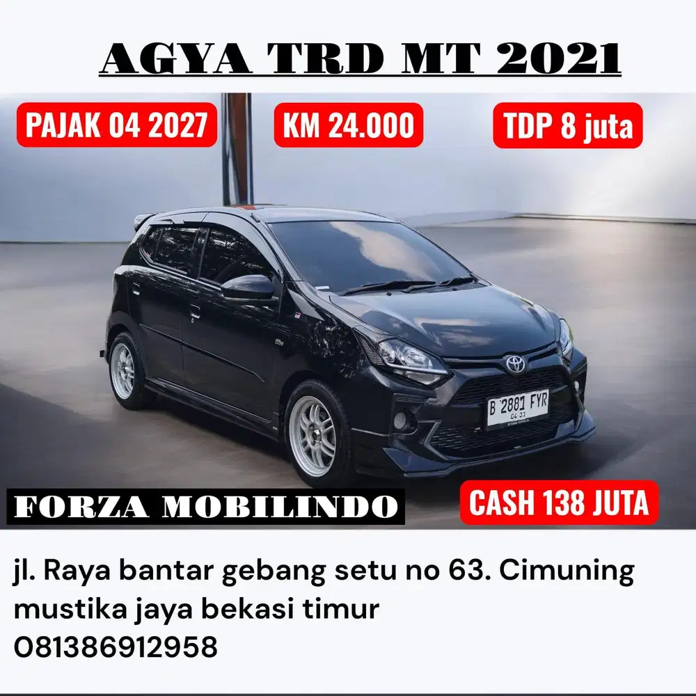 AGYA TRD MT 2022  DP 8 juta