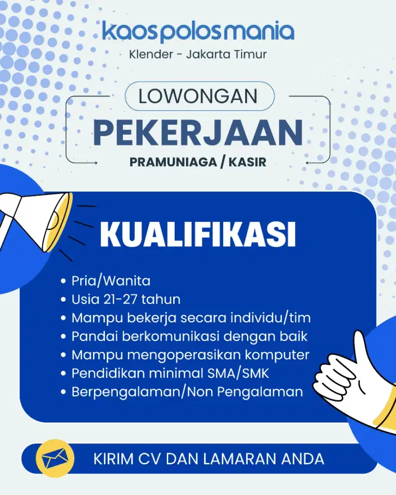 Lowongan pekerjaan Pramuniaga