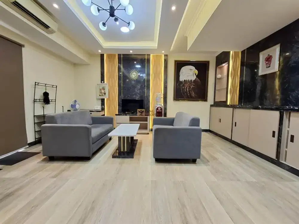 5 Menit Dufan Ancol & Mangga Dua, Disewa 2BR Mediterania Marina Residence Furnished Interior Bagus Siap Huni, Dekat Kampus Bunda Mulia Lodan, Jakut