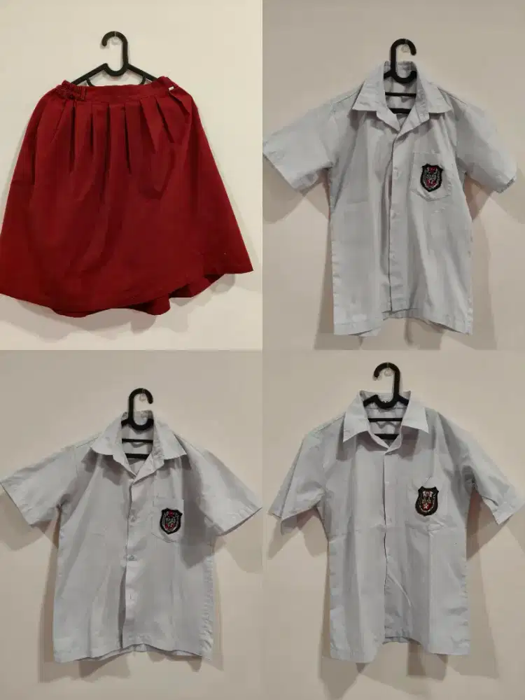Seragam SD anak perempuan 1 rok dan 3 kemeja