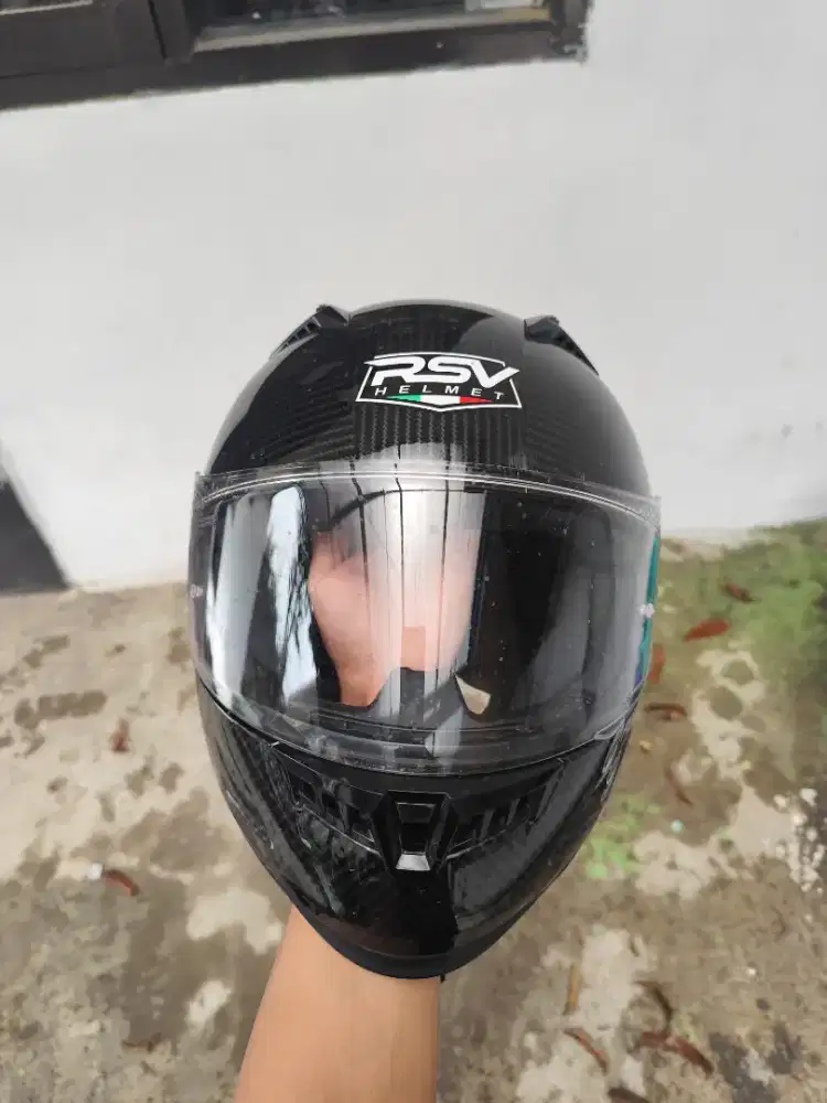 RSV FF500 Carbon Glossy Helm Full Face SNI DOT