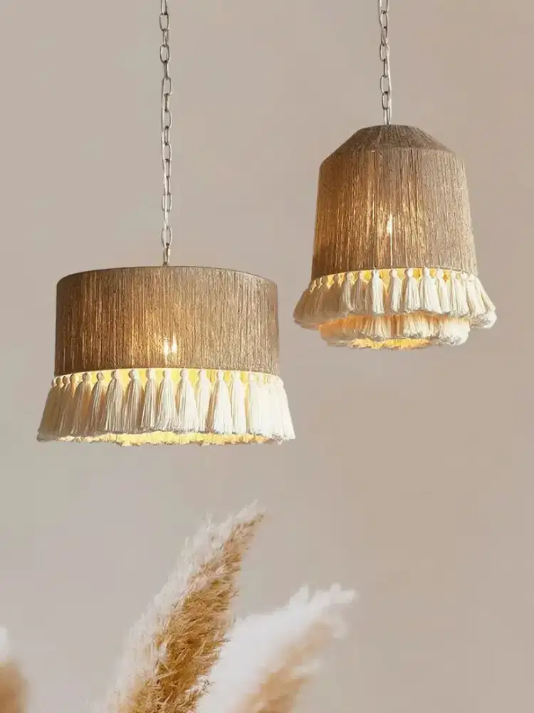 Lampu Gantung Anyaman Rumbai Premium | Hanging Lamp Natural