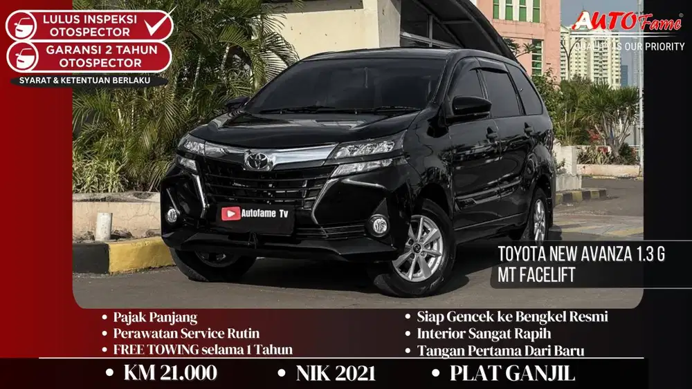Toyota New Avanza 1.3 G MT Facelift NIK 2021 Akhir Tgn 1 Dr Br