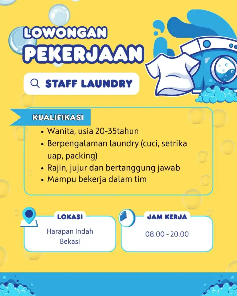 LOWONGAN KERJA LAUNDRY