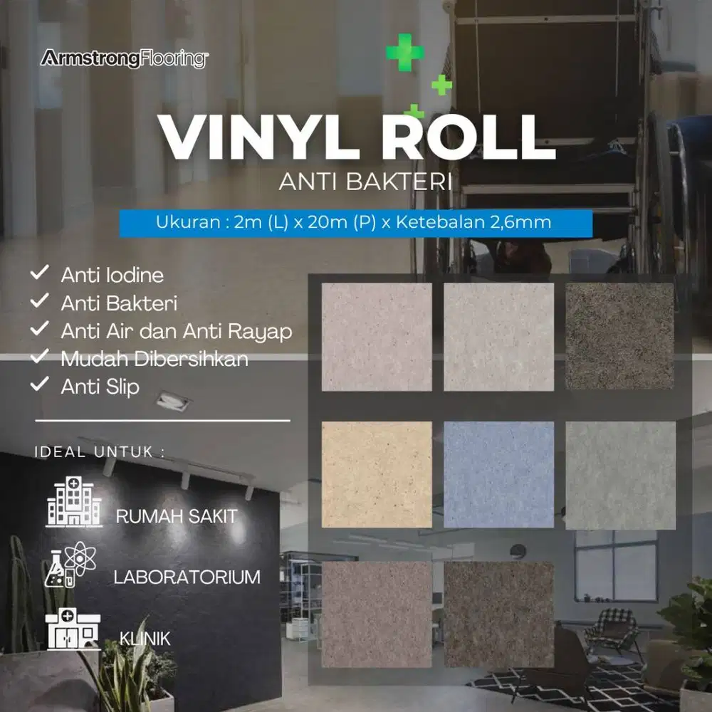 Vinyl Roll Anti Bakteri 2.6mm Armstrong | Lantai Vinyl Rumah Sakit