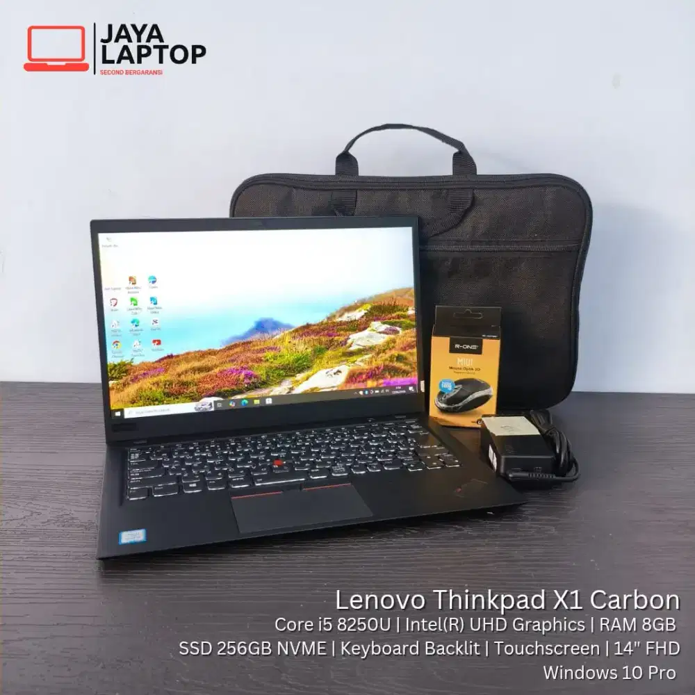 Lenovo Thinkpad X1 Carbon 6th i5 RAM 8GB SSD 256GB Laptop Second Bekas