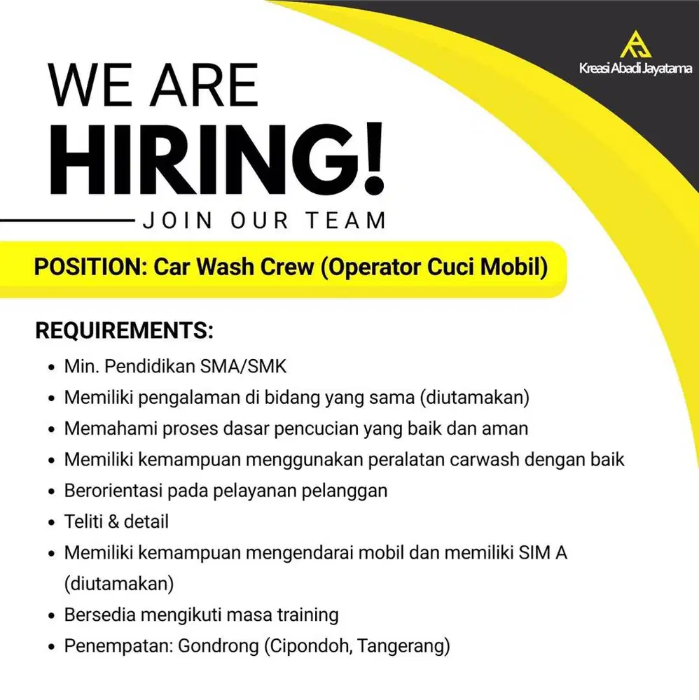 crew cuci mobil