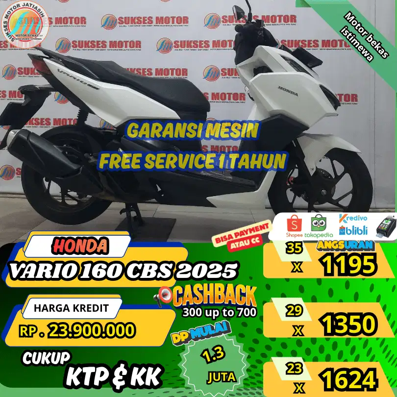 HONDA VARIO 160 CBS 2025 ANGSURAN TERMURAH SYRT KTP & KK(SUKSESMOTOR)