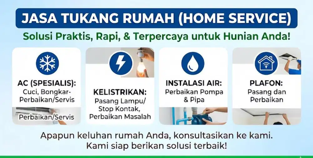 Jasa Tukang ac,jetpump,air,listrik dll by owner