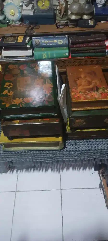 Kotak kayu kuno berbagai motif harga take all 6 item