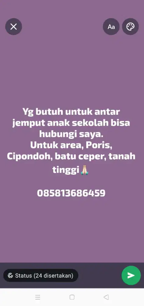 Jasa supir pribadi / antar jemput skolah (bukan info loker ya)