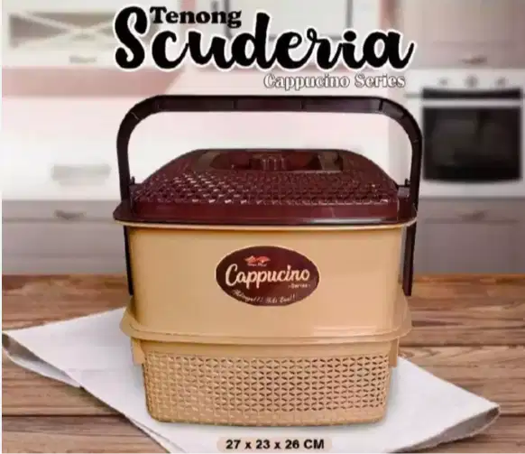 Tenong Hajatan Segi Scuderia 2 Susun Cappucino/ Silver Black
