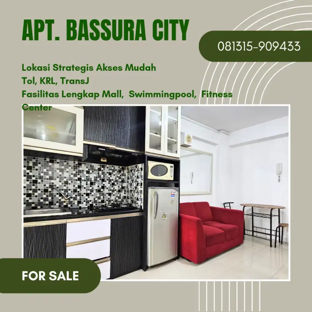 Jual Murah Apartemen Bassura City Tipe 2 Bedroom Furnished
