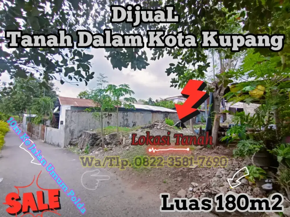 DijuaL Cepat !! Tanah Lokasi Kuanino, 10meter Masuk Dari Depan Polda.
