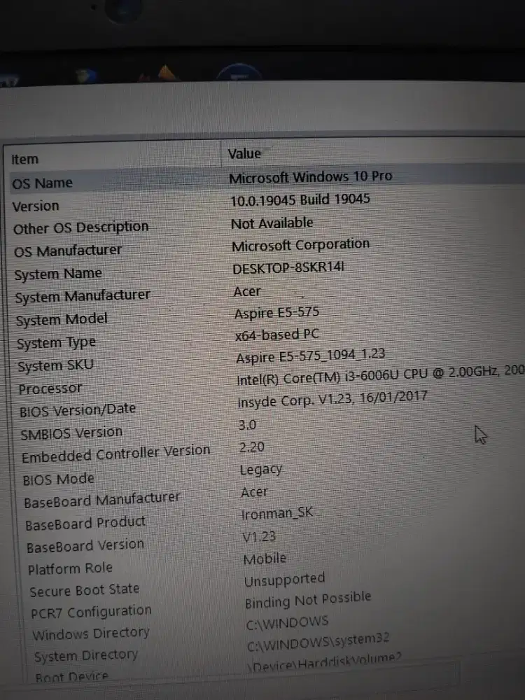 Acer aspire e5 575