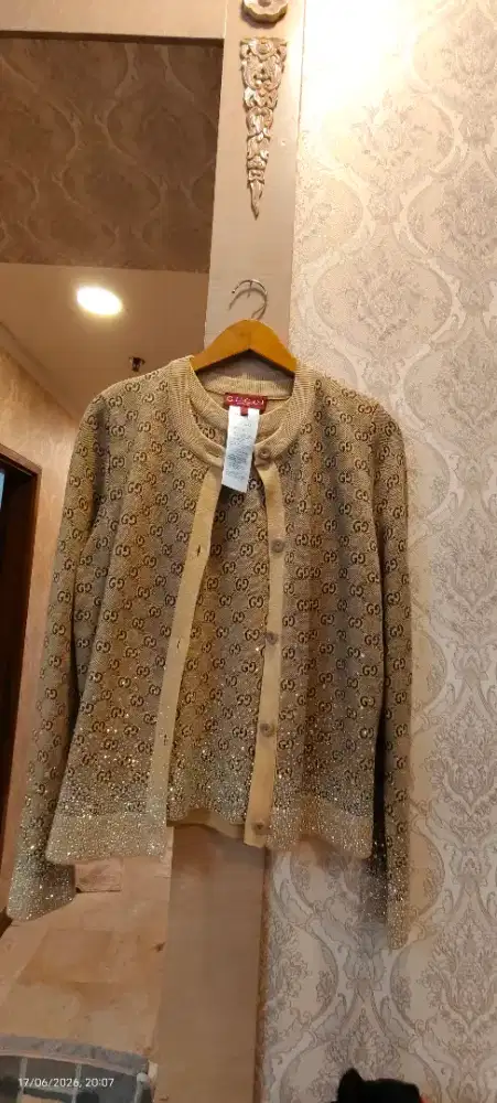 Cardigan Gucci Beige Motif GG
