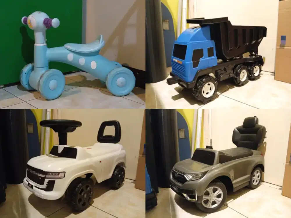 Mobil Mainan dan Sepeda Roda Tiga Anak