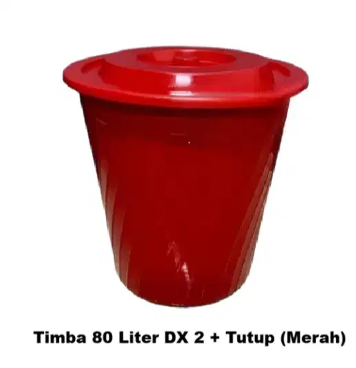 Timba 80 Liter DX 2 + Tutup (Merah,Tosca & Hijau)