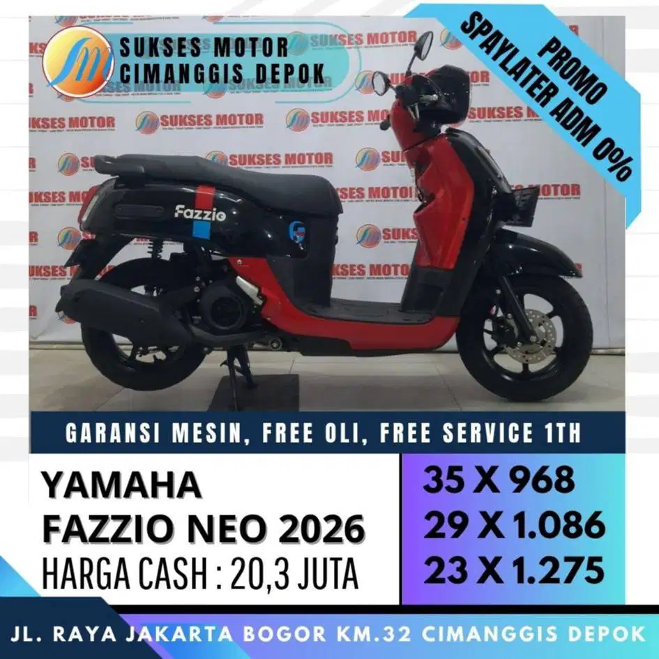 FAZZIO NEO 2026 CASH KREDIT CC PAYLATER BISA [SUKSES MOTOR]
