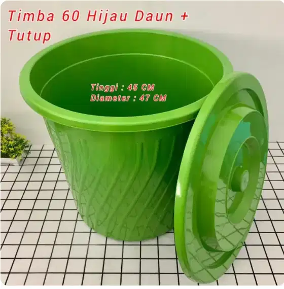 Timba 60 Hijau Daun, Tosca + Tutup (WARNA RANDOM)