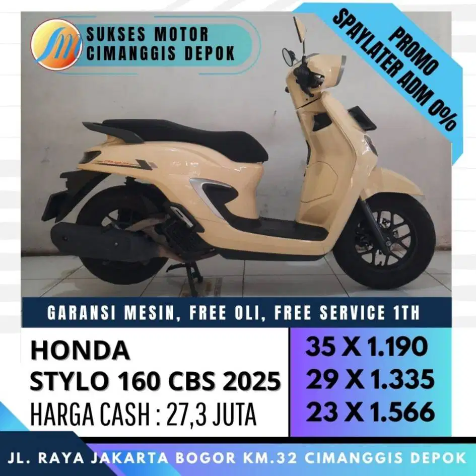 TERMURAH STYLO 160 CBS 2025 CASH KREDIT CC PAAYLATER ADM 0%