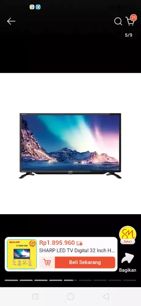 Dijual Smart Android TV Sharp 32 Inci