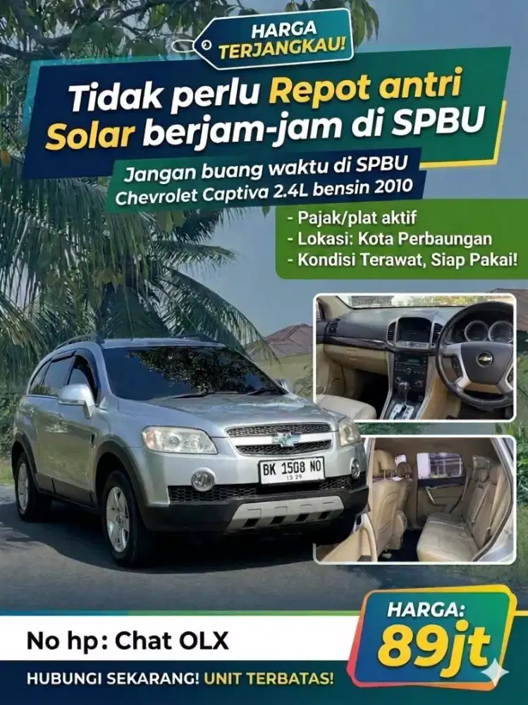 SUV 3baris! Chevrolet Captiva 2.4L bensin 2010