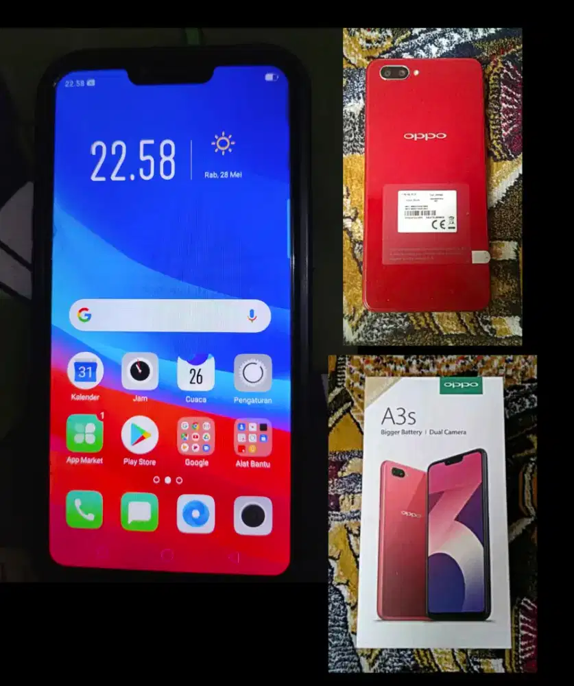 Handphone Oppo A3S ram 3/32gb