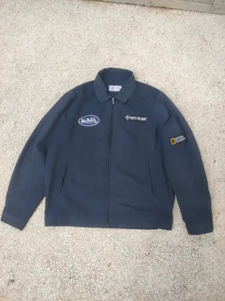 Work jaket uni boss bordir custom