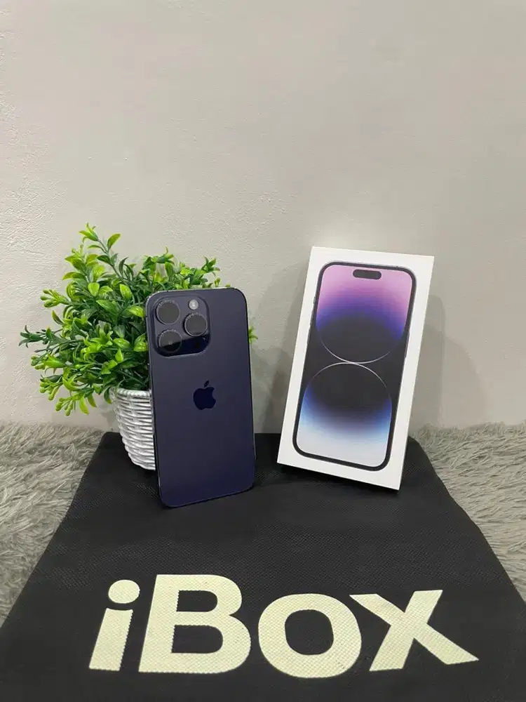 IPhone 14 Pro 128GB iBox Purple mulus lengkap Fullset Ori BH 100%