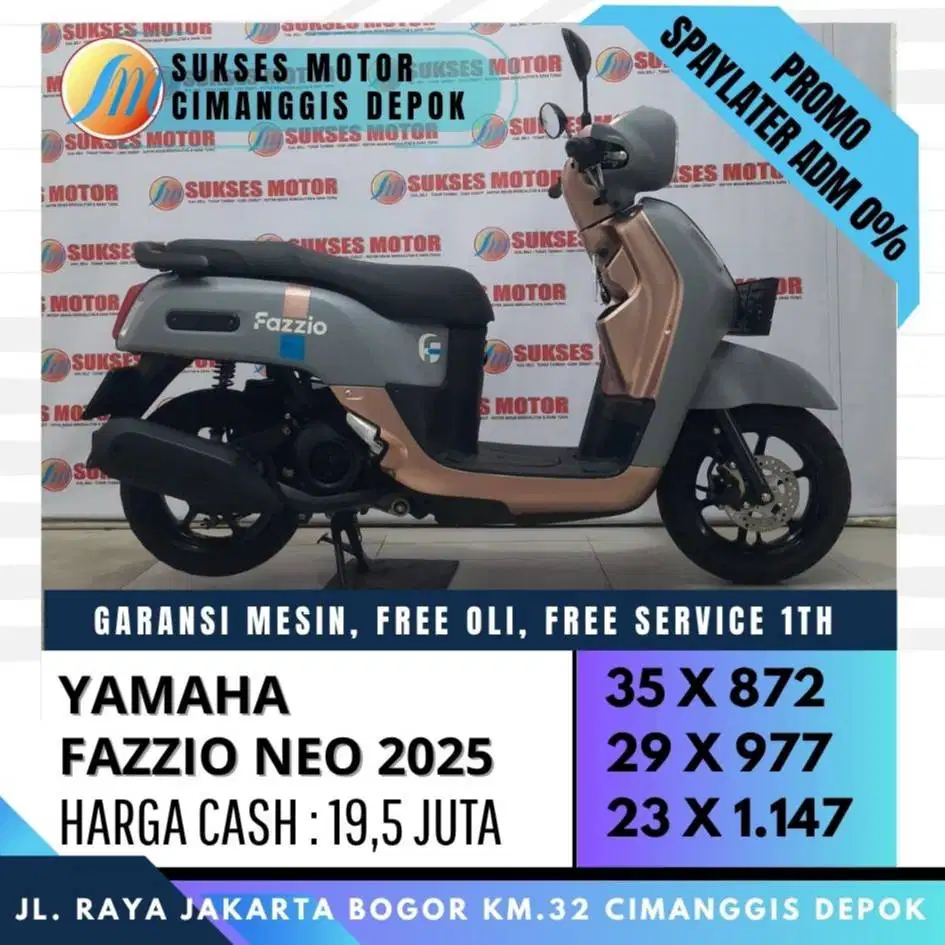 FAZZIO NEO 2025 CASH KREDIT CC PAYLATER [SUKSES MOTOR]