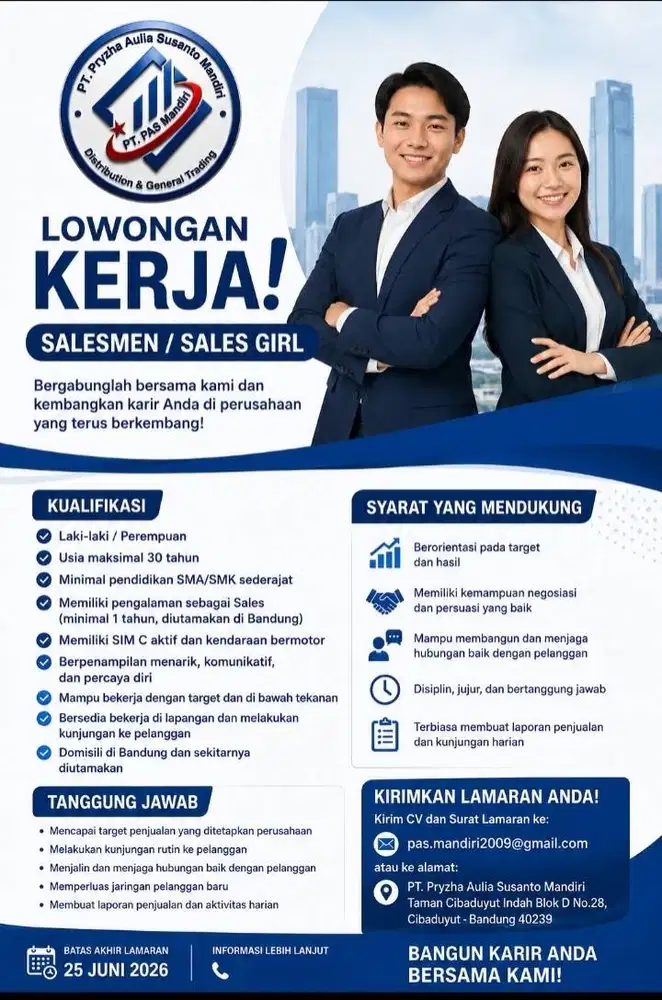 Salesman/girl area Bandung