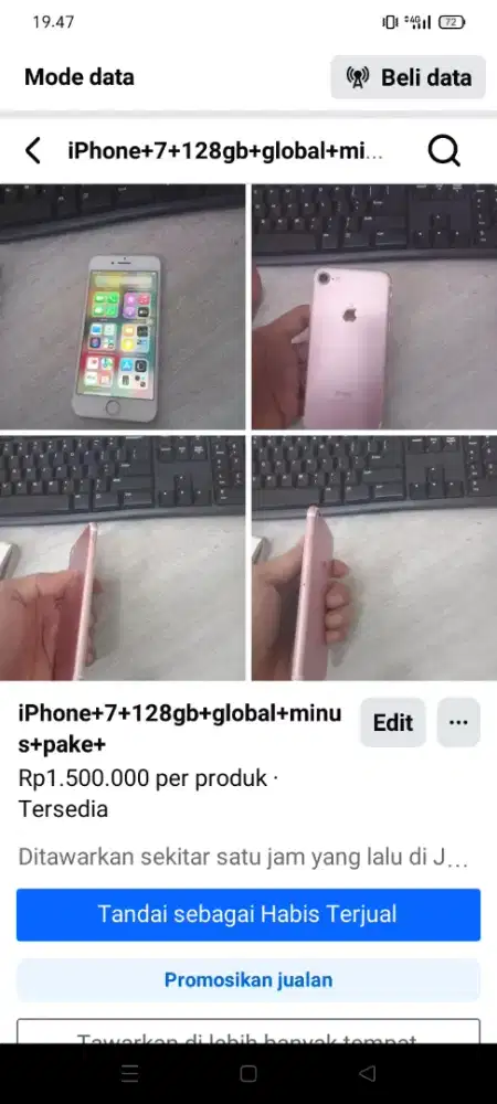 Dijual iPhone 7 128gb Global minus pake