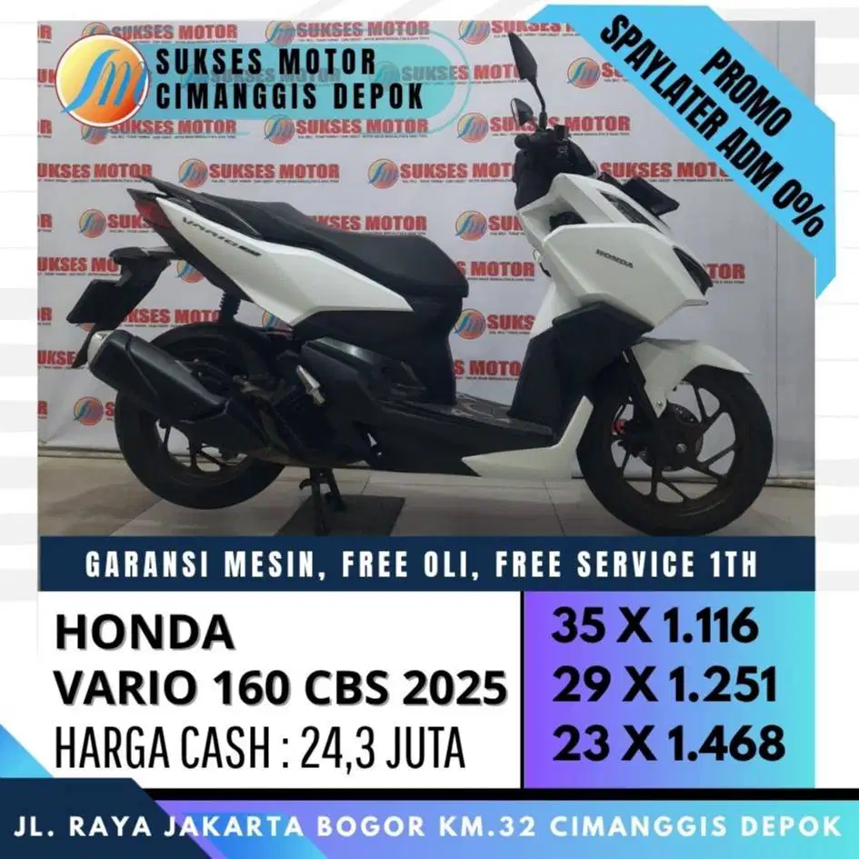 NEW VARIO 160 CBS 2025 PUTIH MULUS UNIT ISTIMEWA [SUKSES MOTOR]