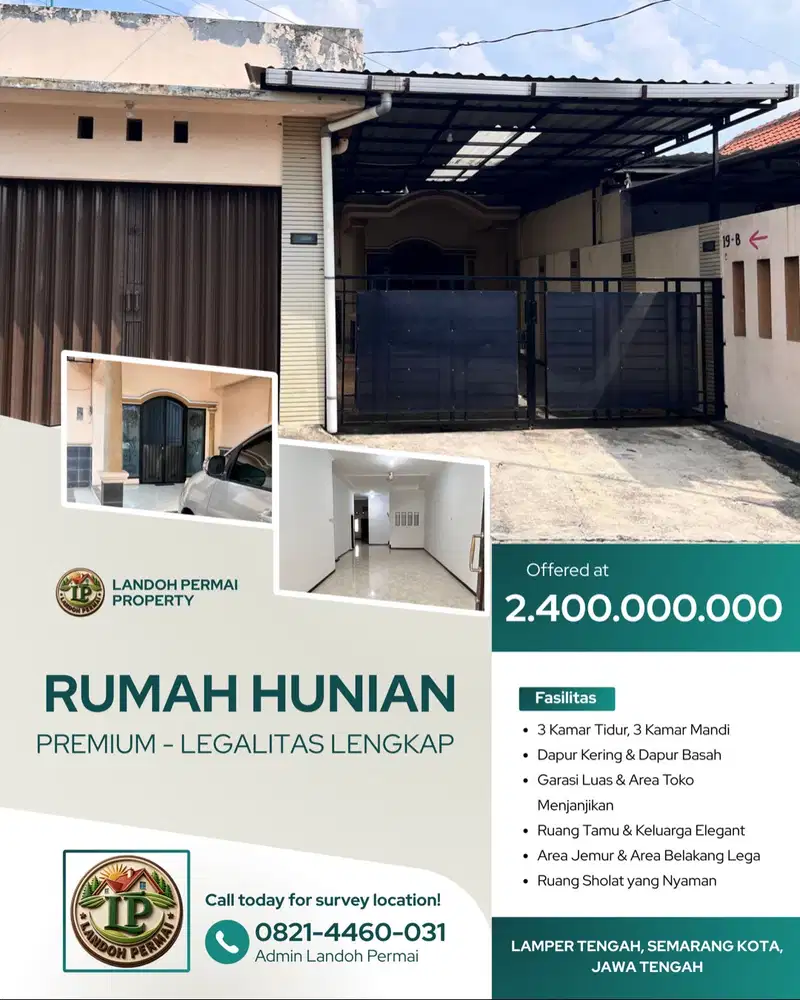 DIJUAL - RUMAH PREMIUM - DI PUSAT KOTA SEMARANG - (AREA LAMPER TENGAH)