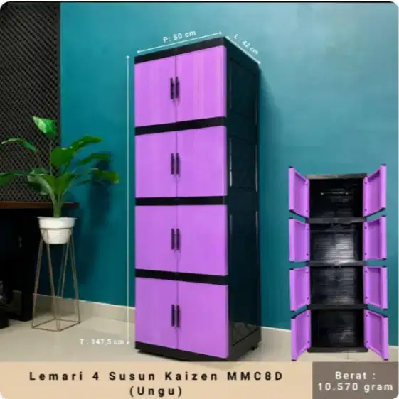 Lemari 4 Susun Kaizen MMC8D (Ungu)