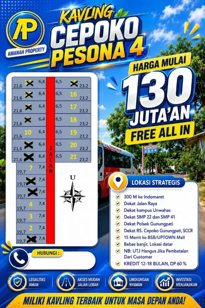Tanah murah dikota semarang gunungpati shm siap bangun bisa tempo