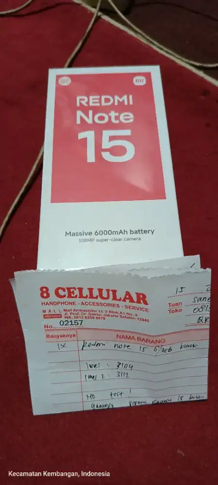 Xiaomi redmi note 15 segel harga seken