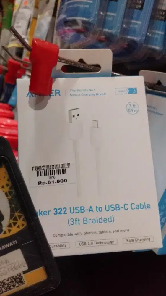 ANKER 322 USB A TO USB C CABLE 3F || ATLANTIS DAHSYAT