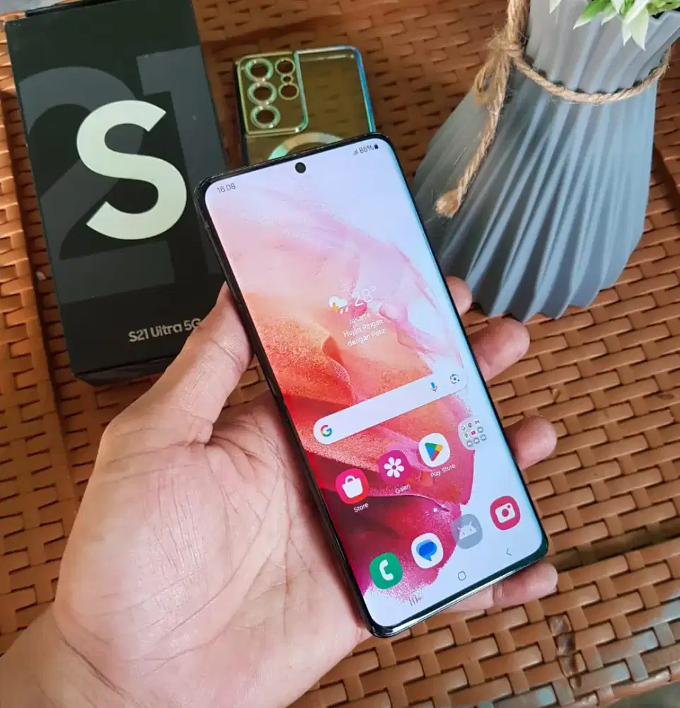 Samsung S21 ultra 5g eks resmi ram 12+256 mulus fulset