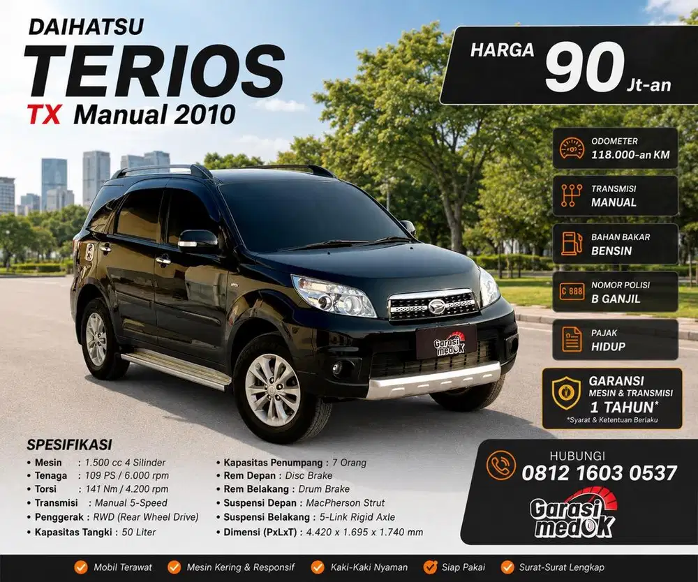 Daihatsu Terios TX Manual MT 2010 Antik Low KM Murah Bekas Ganjil Top