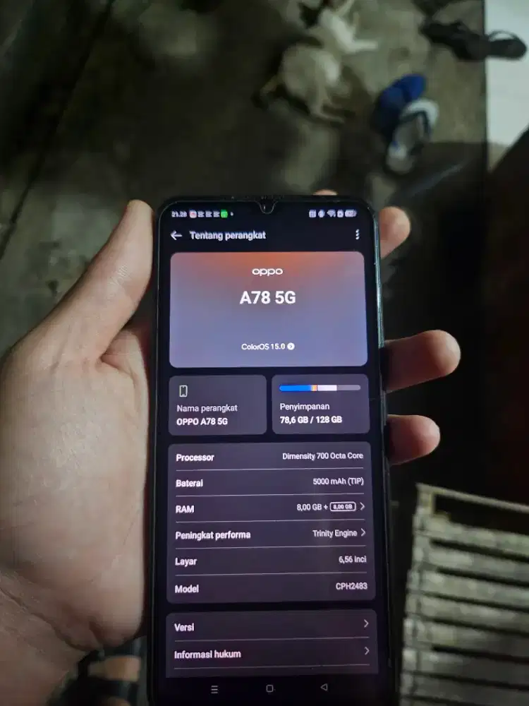 Jual handphone seccond Oppo A78 5G tahun 2023