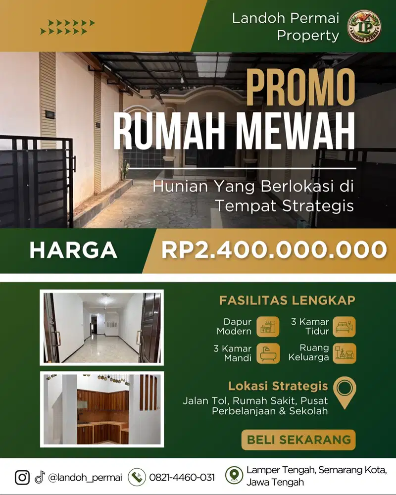 RUMAH SEKALIGUS TEMPAT BISNIS - STRATEGIS - DI LAMPER TENGAH SEMARANG