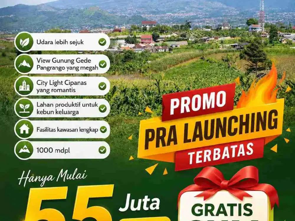 Dijual Tanah Kavling ekslusif SHM Puncak Cipanas