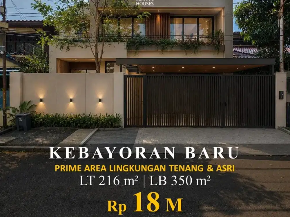 Kebayoran Baru 216m² Prime Tenang Asri 4KT 3KM, 18M Nego