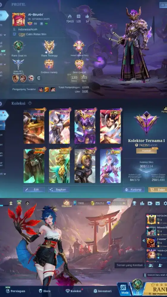 Jual Akun Mobile Legend ML