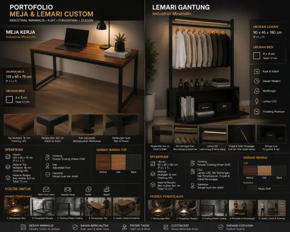 Pembuatan meja dan lemari premium aesthetic