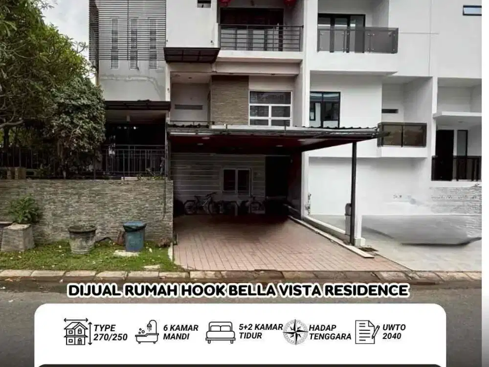 Dijual Rumah Hook Full Furnish Bella Vista batam center